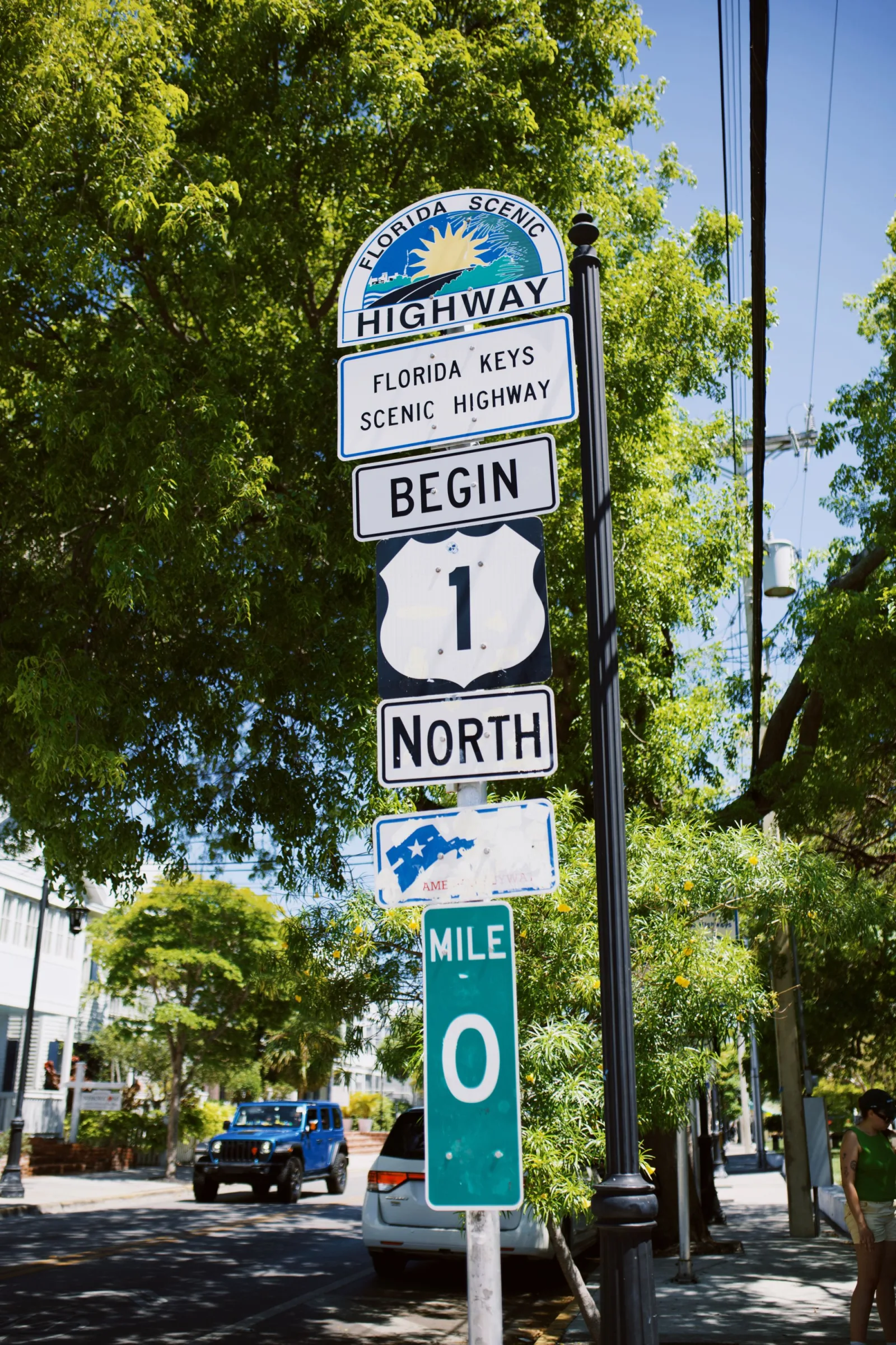 Iconic mile 0 sign in key west florida