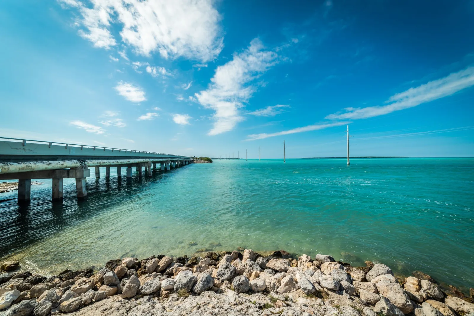 Ocean view from a bridge in the Florida Keys